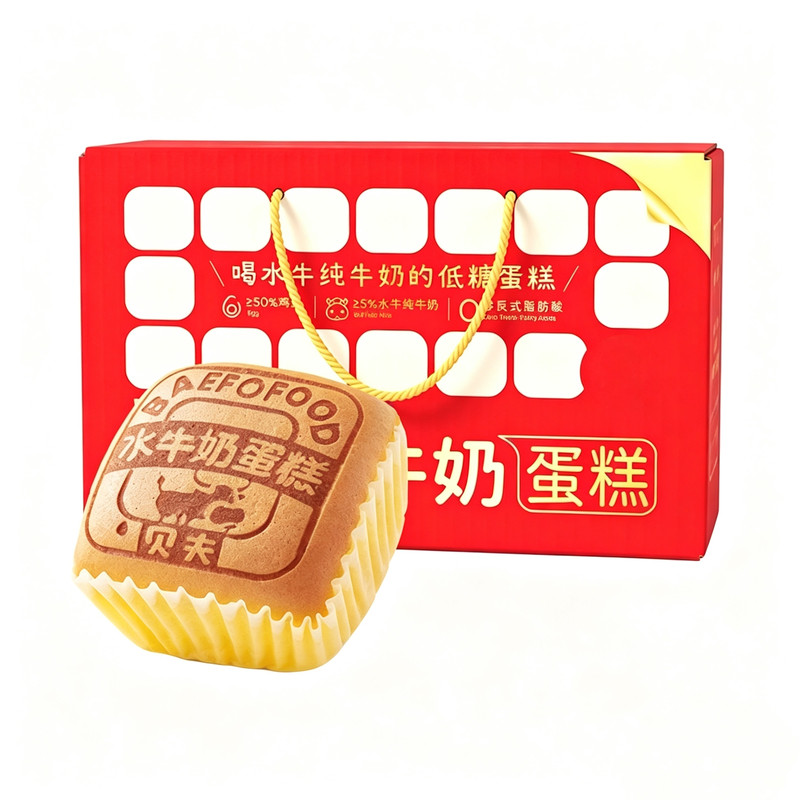 贝夫水牛纯牛奶蛋糕礼盒低糖水牛奶蛋糕软糯细腻休闲零食节日送礼
