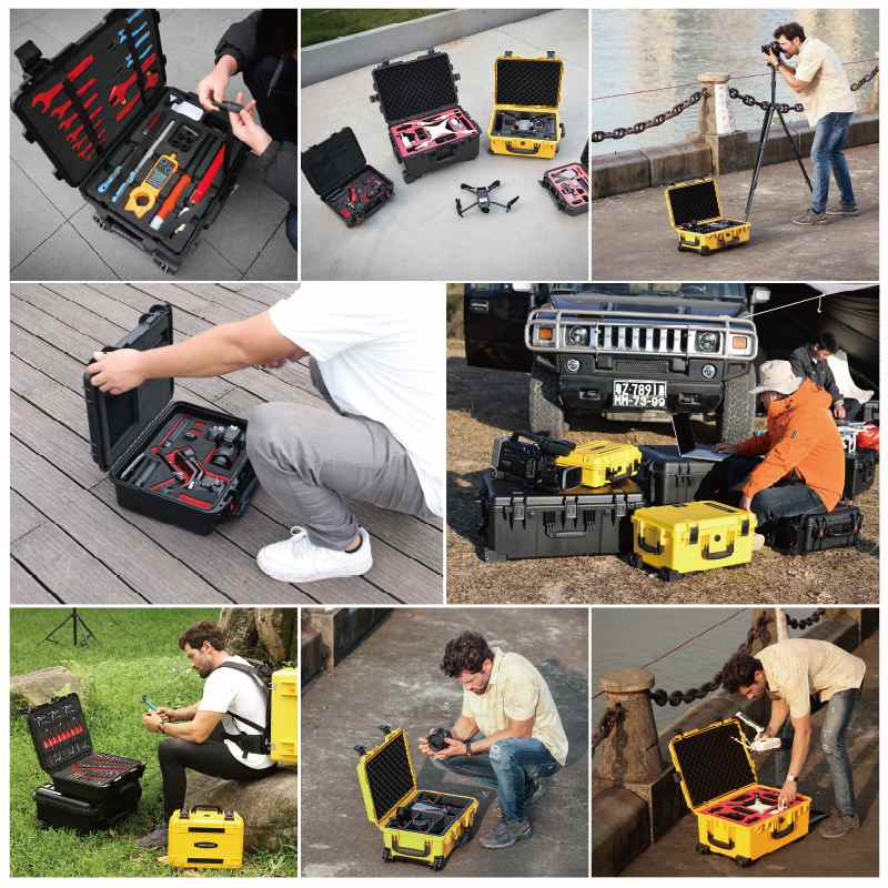 爵世美PP塑料工具箱五金整理便携保护仪器设备密封防水抗震安全箱