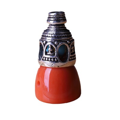 蜜蜡双色合金三通手串隔珠佛头