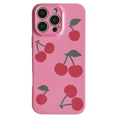 少女心粉色樱桃苹果手机壳
