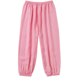 儿童真丝灯笼裤夏季桑蚕丝超薄款男童宝宝宽松防蚊裤子女童休闲裤