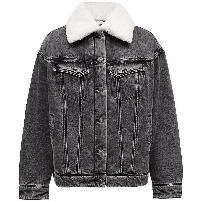 VeroModa可拆毛领棉服女