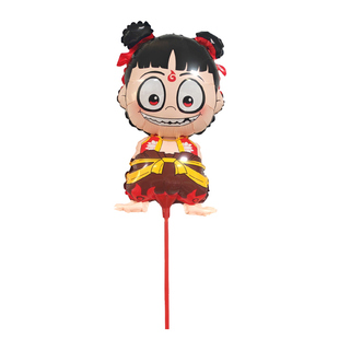 网红哪吒气球手持商场礼品哪吒闹海主题铝膜气球摆摊夜市地推玩具