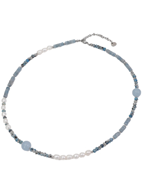 DSTYLEACC海蓝宝淡水珍珠项链女