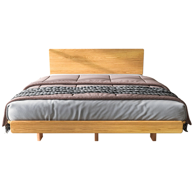 非晚小户型北美白橡木日式双人床