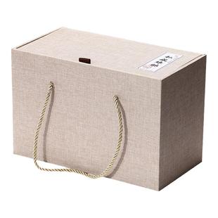 定制酒盒白酒包装春节新年礼品空酒盒麻布酒坛送礼包装酒礼盒定制