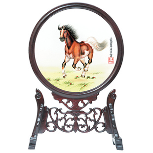 吉祥童子马宝宝出生礼物定制胎毛绣胎毛画婴儿纪念品一马平川2014