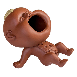 茶宠摆件大号尿童创意宜兴紫砂茶玩招财可爱撒尿娃娃喷水可养童子