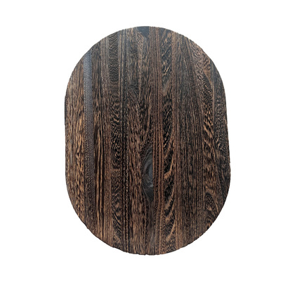 椭圆形木片木板底板装饰实木板圆木片定制深色木块圆弧形桌面木头