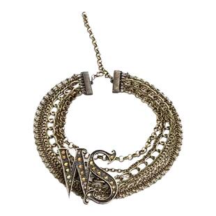 【AGD】WrongSolution“主体衍生变体”logo古铜多层链条堆叠项链