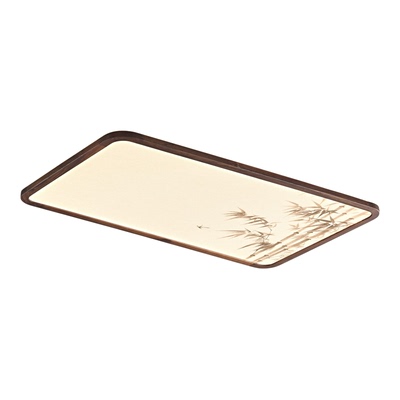 宋式美学新中式竹叶印花吸顶灯