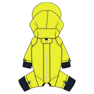 一阅心田雨衣冲锋衣泰迪比熊狗狗衣服防风防雨连帽四脚全包可牵引