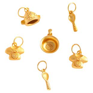 久不diy越南沙金锦衣玉食配件掉色宝宝勺官帽金饭碗红绳手工编织