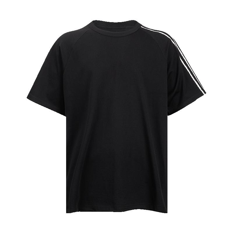 Y-3三条纹全棉短袖T恤男士