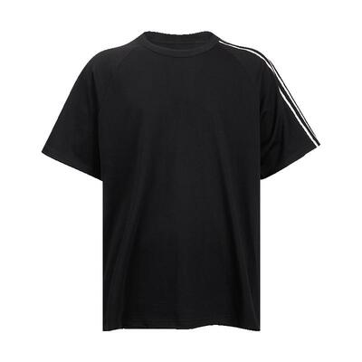 Y-3三条纹全棉短袖T恤男士