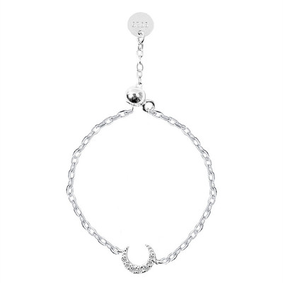 可调节月亮纯银戒指配饰