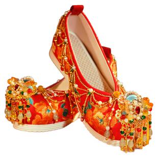 珠联璧合新款红色秀禾婚鞋女古风中式婚鞋凤凰新娘汉服婚鞋婚宴