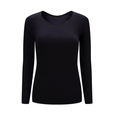 雅鹿女士保暖内衣加绒加厚女款中青年防寒秋衣秋裤套装男黑色冬季