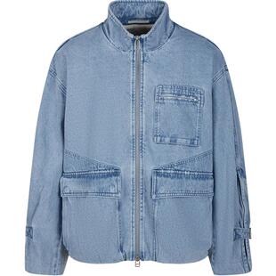 速写奥莱outlets男装外套男款秋冬新品立领宽松短款牛仔棉衣夹克