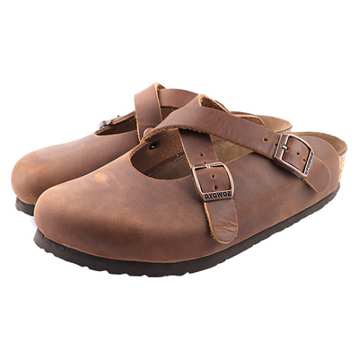 東园物作交叉时尚头层牛皮女鞋