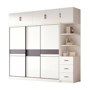 衣柜家用卧室全实木推拉门出租房用新款衣橱爆款简易儿童定制柜子