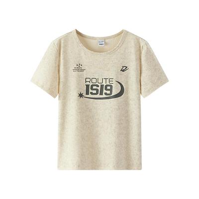 森马辣妹印花蜡染短款短袖T恤女