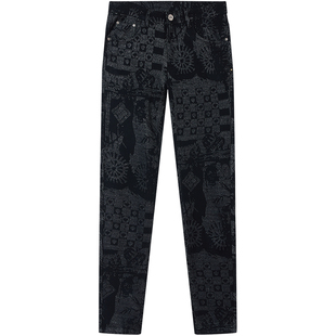 BM欧洲站牛仔裤男款2025新款复古印花男裤子潮牌高级感休闲裤秋冬