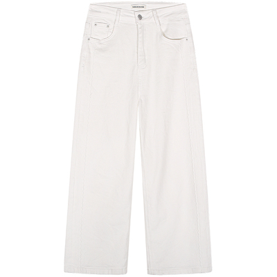 落落狷介高腰白色牛仔裤女