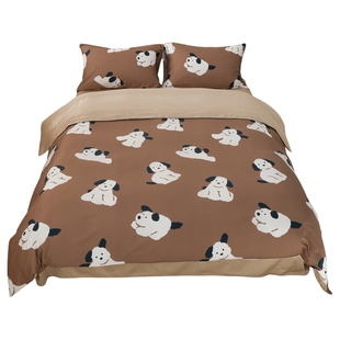 巧克力小狗 原创设计100棉四件套床单被套床笠四季长绒棉贡缎裸睡