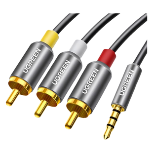 绿联 av线一分三电视三合一机顶盒三色转换线1转3rca高清数据线3.5mm复合音频视频连接适用于电视盒子延长线