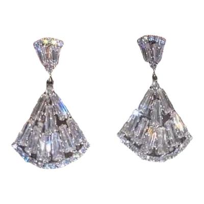 气质高级感锆石扇形耳环百搭洋气