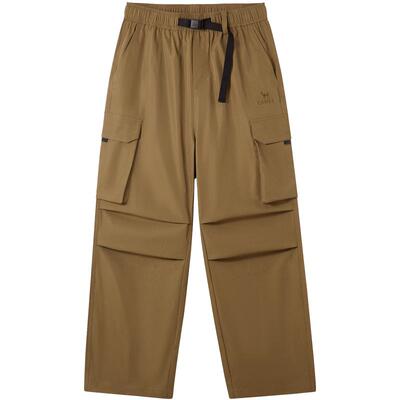 骆驼男装伞兵裤秋季2025新款多口袋工装裤男山系户外休闲宽松长裤