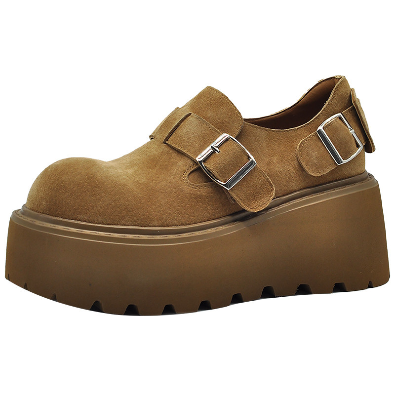 防水台坡跟单鞋7.5cm厚底