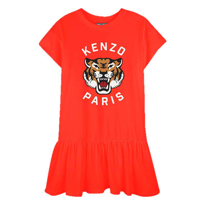 【断码特惠】KENZO KIDS童装儿童女童休闲印花连衣裙K61025