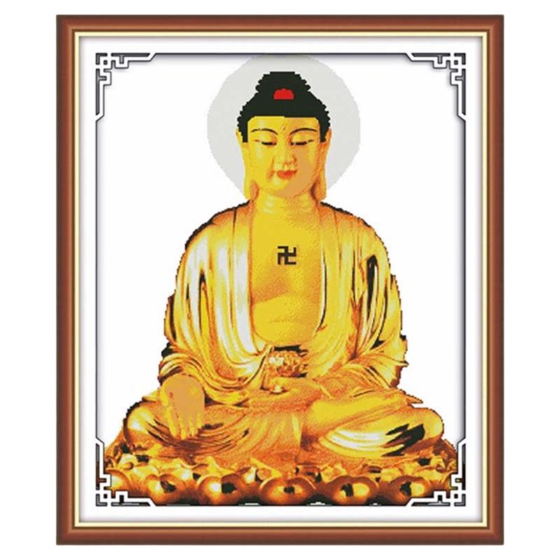 释迦牟尼十字绣如来佛祖金佛像