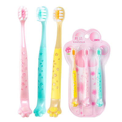 修洁猫爪软毛防滑儿童牙刷