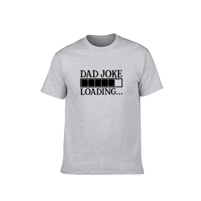 Dad Joke Loading夏季亲子装爸爸妈妈儿童婴儿连体棉圆领短袖t恤