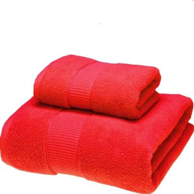 洁丽雅包邮红色团购一等品浴巾