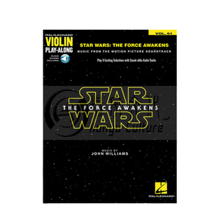 星际大战之原力觉醒 小提琴独奏 附在线下载 海伦德原版乐谱书 Violin Play Along Star Wars The Force Awakens HL00157648