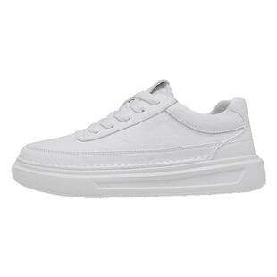 小白鞋男鞋春季2026新款男士透气高级感商务休闲鞋子男款厚底板鞋