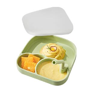 乐扣乐扣宝宝餐盘婴儿吸盘式硅胶分格盘儿童吃饭专用碗防摔辅食盘