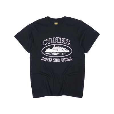 现货CORTEIZ恶魔岛短袖T恤小领口健身CLEANFIT修身嘻哈美式DRILL