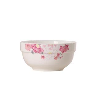 防烫高脚碗 家用10只装中号饭碗景德镇陶瓷5英寸碗中式骨瓷隔热碗