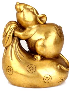 纯铜风水摆件财运生肖鼠