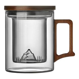 大容量玻璃茶杯茶水分离加厚家用个人男士专用泡茶杯办公室水杯子