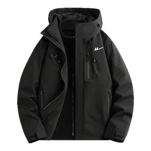 回力冲锋夹克男2025新款防风防水秋冬三合一登山服加绒加厚外套女