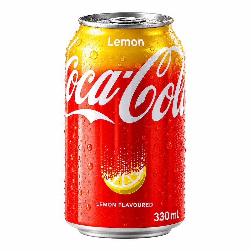 可口可乐Coca-Cola中国香港版柠檬味原味碳酸饮料爆款汽水330ml
