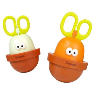 广博派乐时刻不倒翁萝卜剪刀小型手工专用家用办公用品文具玩具迷你可爱锁边便携高颜值美工特氟龙不粘胶剪子