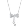 周大生流苏蝴蝶结纯银项链女