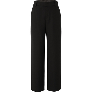 【早八神裤】娅丽达莱赛尔醋酸阔腿裤女春新款窄版黑色直筒西装裤